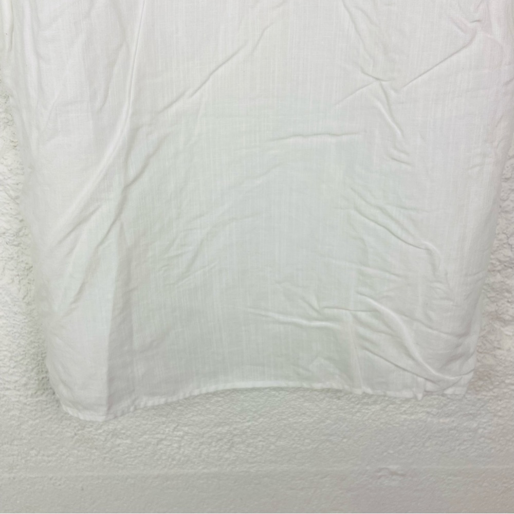 TALBOTS white lightweight lemon, embroidered linen cotton summer shirt SZ medium - Picture 11 of 15